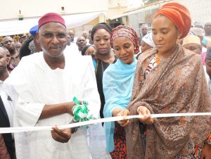  L-R,Kano State Deputy Governor, Prof. Hafees Abubakar, Managing Director   Dangote Foundation,Zouera Youssoufou, Executive Director , Strategy Analyst,Corporate Strategy,  Dangote  Industries Ltd,Mariya Dangote, Executive Director, NASCON Allied Industries Plc, Fatima Dangote,  Commissioning and Handover Ceremony of Dangote Foundation'sQuick Intervetion at the Murtala Mohammed Specialist Hospital Kano, on25th Feb.2017