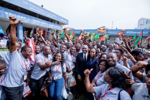The Founder, The Tony Elumelu Foundation(TEF), Mr Tony Elumelu, wife and Chairperson of Avon Medicals Service Limited, Dr Awele Elumelu, flanked by Tony Elumelu Foundation entrepreneurs , during the TEF Entrepreneurship Forum 2017, the largest gathering of African entrepreneurs  in the world,  supported by UBA Plc, in Lagos at the weekend