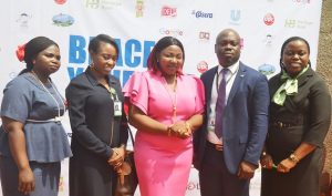 L-R: Executive Director, Behind the Door Initiative, Mrs. Folashode Ajayi; Team Lead, Customers Insight and Business Support, Heritage Bank, Mrs. Ajiri Efeturi; Managing Director/ Visionary, Generation Next, Mrs. Olufunke Fajusigbe; Experience Centre Manager, Heritage Bank, Mr. Oluwale Osundele and Team Member, Brand Management and Sustainability, Heritage Bank, Mrs. Ozena Utulu, during a Seminar on Brace Yourself by Heritage Bank/Generation Next in Lagos…yesterday.