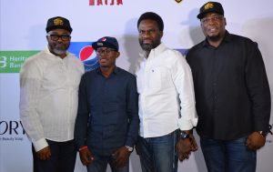 (L-R) John Ugbe, Managing Director, Multichoice Nigeria; Segun Ogunleye, Senior Brands Manager, Pepsi; Fela Ibidapo, Group Head, Corporate Communications, Heritage Bank and Martin Mabutho, General Manager, Marketing & Sales, Multichoice Nigeria, during the launching of Big Brother Naija- Season 3, which Heritage Bank is one of the lead sponsors, weekend in Lagos.
