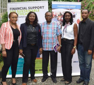L-R: Head, Non-Financial Services, Emerging Businesses, Diamond Bank Plc, Chioma Ogwo; Head, Emerging Businesses, Diamond Bank Plc; Ayodele Olojede; a participant, Dr. James A Egejuru; Country Director, Pharm Access Njide Ndili and Program Director, Medical Credit Funds, Nigeria, Uzodinma Osisiogu during a two-day workshop for the health sector held in Lagos recently.