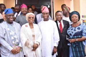 l-r: President, Lagos Chamber of Commerce and Industry, Babatunde Paul Ruwase; Minister of State for Industry, Trade and Investment, Hajia Mariam Katagum; Deputy Governor of Lagos State, Obafemi Hamzat; Chief Executive Officer, UBA Africa, Victor Osadolor andCommissioner for Commerce, Industry and Cooperatives, Lagos State, Lola Akande, during the opening ceremony of the 2019 Lagos International Trade Fair which UBA is headline partner, held at Tafawa Balewa Square (TBS) in Lagos,  yesterday. 