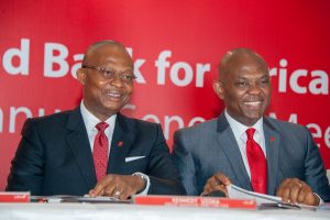 Group Managing Director/CEO, UBA Plc, Mr. Kennedy Uzoka and Group Chairman, Mr. Tony O. Elumelu, at the 55th Annual General Meeting of UBA Plc, held in Lagos on Friday – Thisday and BusinessDay