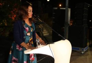 Susan Okoh, Head, Diamond Woman giving her speech after receiving an award for ‘Women’s Market Chapion’on behalf of Diamond Bank Plc at the Global Banking Alliance for Women awards held  in Jordan recently.  