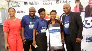 L-R: Sister of N1 million winner, Blessing Onyekachi Cyril; Head, Strategy & Business Transformation, Fidelity Bank Plc, Adetunji Mustapha; Account Officer to N1 million winner & Fidelity Bank Staff, Alice Eremosele; N1 million winner, Chima Esther Chinyere; Divisional Head, Retail Banking, Fidelity Bank Plc, Richard Madiebo at the 5th  Monthly Prize Presentation ceremony of the Get Alert In Millions Season 3 (GAIM Season 3) held at the Bank’s Computer Village Branch in Ikeja, Lagos on Wednesday.