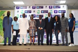 L-R: Mr. Lawal Ahmed, Executive Director, North & Public Sector Directorate, Keystone Bank Limited; Mrs. Helen Nwelle, Head SME/Value Chain, Keystone Bank Limited; Adeyemi Odusanya, Executive Director - South & Corporate, Keystone Bank Limited; Mrs Tola Gbogboade, Chairperson, Professional Practice Group, Lagos Chamber of Commerce and Industry; Mr Soboma Ajumogobia,  Vice President, Lagos Chamber of Commerce and Industry; Mr Babatunde Ruwase, President, Lagos Chamber of Commerce and Industry; Mrs Omobolanle Osotule, Divisional Head, Marketing & CorporateCommunications, Keystone Bank Limited; Mr Okemini Otum, Chief Executive Officer, Rabbington Media and Mrs Yvonne Ojibah, Divisional Head, Strategy & Implementation, Keystone Bank Limited at the Lagos Chamber of Commerce and Industry (LCCI), one of the MSMEs training centres in Lagos, recently.