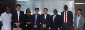 L-R: John Gbassa, CEO/MD of WAO Global Trading Ltd; Koji Shirotani, Divisional Manager, Sub-Sahara Africa Business Development Division; Afolasade Alonge, Divisional Head, Corporate and Specialized Banking, Heritage Bank Plc; Masafumi Tanimoto, General Manager, Accra Liason Office; Tsuyoshi Ueda, Assistant Managing Director; Jude Monye, Executive Director of Heritage Bank; Olugbenga Awe, Divisional Head, Agric Finance & Export and Takuya Yamamoto, General Manager, Middle East & Africa, Sumitomo Corporation, during discussion between the Heritage Bank and Sumitomo Corporation on mechanisation & Agric Business, held at bank’s head office, weekend.