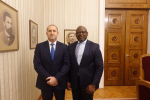 Rumen Radev, President of Bulgaria and Adesola Adeduntan, Chief Executive Officer, First Bank of Nigeria Limited following a courtesy visit by Dr. Adeduntan to the Bulgarian President at Sofia, Bulgaria.
